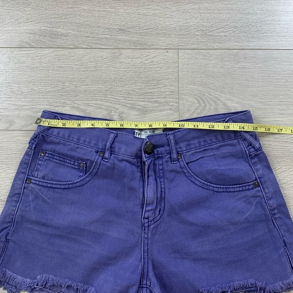 Free People Purple Distressed Raw Hem Jean Shorts - Picture 7 of 9